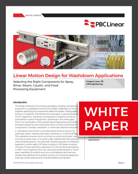 Image for white paper on Linear Motion Design for Washdown Applications