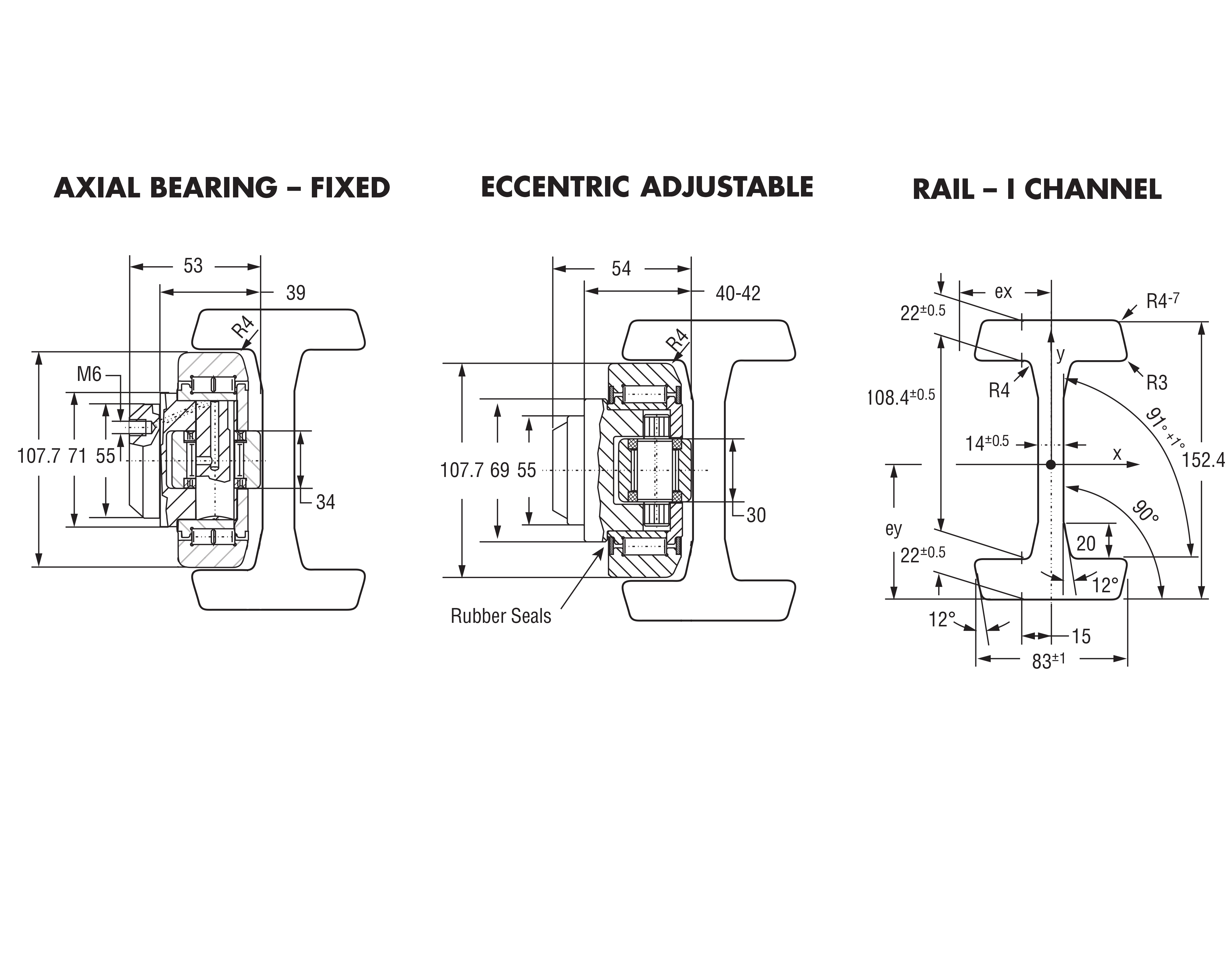 Hevi-Rail 059 - Axial Bearings Fixed