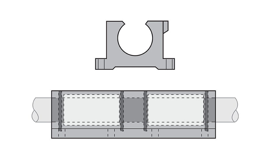 Open Twin Plain Linear Pillow Block (Inch) Diagram