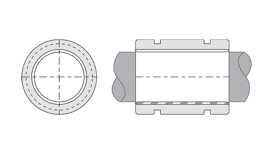 Simplicity Plain Linear Bearing Diagram (FMTC) Closed Compensated Thin Wall Metric